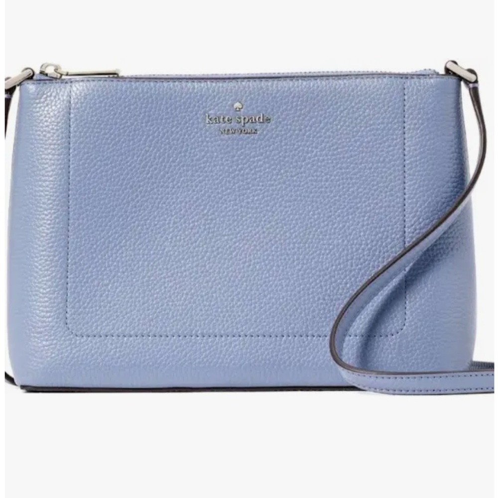 Kate Spade NWT $299 Blue Pebbled Leather Crossbody Bag, Pristine condition